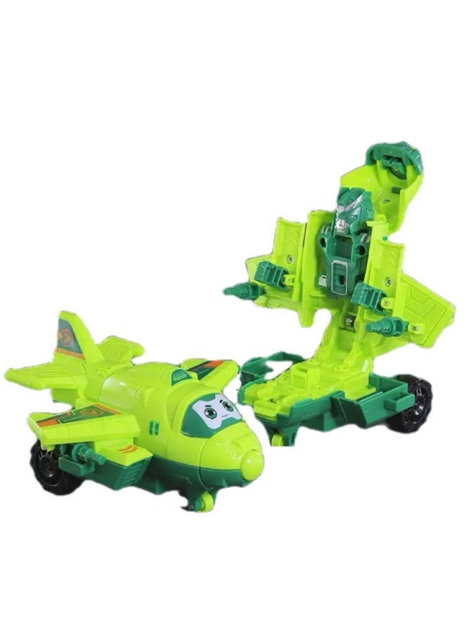 اي اي اي لعبة طائرة، 4 قطع، طائرة متحولة بالقصور الذاتي، سيارة لعبة للأطفال للتصادم والتحول إلى روبوت، طائرة متينة ودوارة للأولاد - Image 4